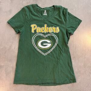 NFL Greenbay Packers football green sports team tshirt youth girls 10 Wisconsin